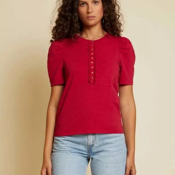 NATION LTD Cleo 70's Tuxedo Tee Heartbreaker Size XS, NWT - Picture 4 of 10